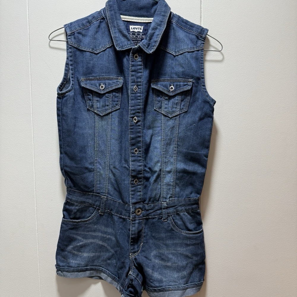 Levi's Denim One Piece Jumper Shorts Size Girls Medium 10-12 Years‎